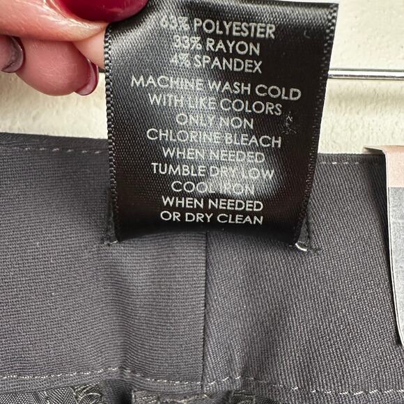 NEW Ann Taylor Trouser Pants Modern Slim Leg Dark Gray 2P Petite Office Classic - Picture 8 of 9